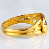 Ellibelle Jewellery Antique Sapphire & Diamond 18ct Gold Snake Ring