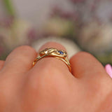 Ellibelle Jewellery Antique Sapphire & Diamond 18ct Gold Snake Ring