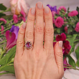 Ellibelle Jewellery Antique Style Amethyst & Pearl Gold Cluster Ring