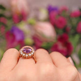 Ellibelle Jewellery Antique Style Amethyst & Pearl Gold Cluster Ring