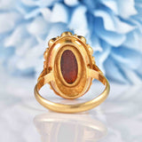 Ellibelle Jewellery Antique Style Garnet 14ct Gold Oval Cluster Ring