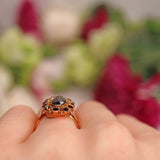 Ellibelle Jewellery Antique Style Garnet 14ct Gold Oval Cluster Ring