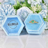 Ellibelle Jewellery Antique Style Natural Emerald & Diamond Gold Engagement Ring