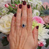 Ellibelle Jewellery Antique Style Natural Sapphire & Diamond 18ct Gold Engagement Ring