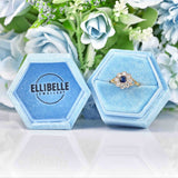 Ellibelle Jewellery Antique Style Sapphire & Diamond 9ct Gold Daisy Cluster Ring