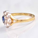 Ellibelle Jewellery Antique Style Sapphire & Diamond 9ct Gold Daisy Cluster Ring