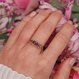 Ellibelle Jewellery Antique Style Vintage 1977 "REGARD" 9ct Gold Acrostic Ring