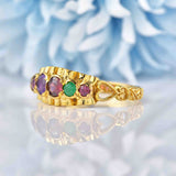 Ellibelle Jewellery Antique Style Vintage 1977 "REGARD" 9ct Gold Acrostic Ring