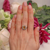 Ellibelle Jewellery Antique Style Yellow Sapphire & Diamond 18ct Gold Engagement Ring