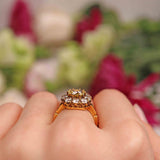 Ellibelle Jewellery Antique Style Yellow Sapphire & Diamond 18ct Gold Engagement Ring