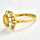 Ellibelle Jewellery Antique Style Yellow Sapphire & Diamond 18ct Gold Engagement Ring