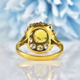 Ellibelle Jewellery Antique Style Yellow Sapphire & Diamond 18ct Gold Engagement Ring