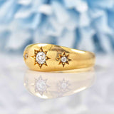 Ellibelle Jewellery Antique Victorian 18ct Gold & Old Mine Cut Diamond Gypsy Ring