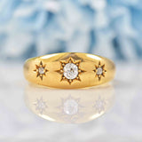 Ellibelle Jewellery Antique Victorian 18ct Gold & Old Mine Cut Diamond Gypsy Ring