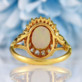 Ellibelle Jewellery Antique Victorian Australian Opal & Old-Cut Diamond 18ct Gold Cluster Ring