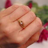 Ellibelle Jewellery Antique Victorian Diamond 18ct Gold Belcher Ring