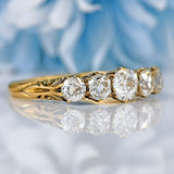 Ellibelle Jewellery Antique Victorian Diamond 18ct Gold Five Stone Ring (1.45cts)