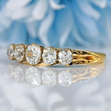 Ellibelle Jewellery Antique Victorian Diamond 18ct Gold Five Stone Ring (1.45cts)