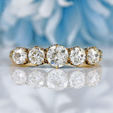 Ellibelle Jewellery Antique Victorian Diamond 18ct Gold Five Stone Ring (1.45cts)