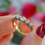Ellibelle Jewellery Antique Victorian Diamond 18ct Gold Five Stone Ring (1.45cts)