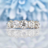 Ellibelle Jewellery Antique Victorian Diamond Five Stone White Gold Ring (1.25cts)