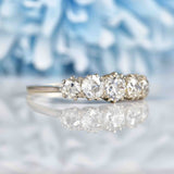 Ellibelle Jewellery Antique Victorian Diamond Five Stone White Gold Ring (1.25cts)