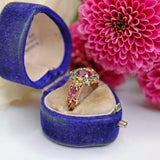 Ellibelle Jewellery Antique Victorian Garnet & Chrysoberyl 15ct Gold Ring