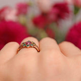Ellibelle Jewellery Antique Victorian Garnet & Chrysoberyl 15ct Gold Ring