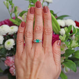 Ellibelle Jewellery Antique Victorian Natural Emerald & Diamond Carved Half-Hoop Ring