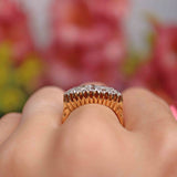 Ellibelle Jewellery Antique Victorian Old-Cut Diamond 18ct Gold Belcher Ring (0.70cts)