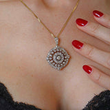 Ellibelle Jewellery Antique Victorian Old-Cut Diamond Cluster Pendant (3.58cts)