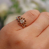 Ellibelle Jewellery Antique Victorian Old-Cut Diamond Flower Ring