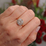 Ellibelle Jewellery Antique Victorian Old-Mine-Cut 18ct Gold Platinum Diamond Cluster Ring (1.17ct