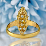 Ellibelle Jewellery Antique Victorian Old-Mine-Cut Diamond 18ct Gold Marquise Ring (1.20cts)