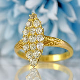 Ellibelle Jewellery Antique Victorian Old-Mine-Cut Diamond 18ct Gold Marquise Ring (1.20cts)