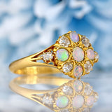 Ellibelle Jewellery Antique Victorian Opal & Old-Mine Diamond 18ct Gold Ring