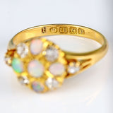 Ellibelle Jewellery Antique Victorian Opal & Old-Mine Diamond 18ct Gold Ring
