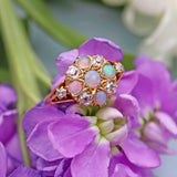 Ellibelle Jewellery Antique Victorian Opal & Old-Mine Diamond 18ct Gold Ring