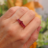 Ellibelle Jewellery Antique Victorian Ruby & Diamond 18ct Gold Platinum Seven Stone Ring