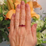 Ellibelle Jewellery Antique Victorian Ruby & Diamond 18ct Gold Platinum Seven Stone Ring