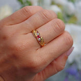 Ellibelle Jewellery Antique Victorian Ruby & Diamond 18ct Gold Ring