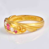 Ellibelle Jewellery Antique Victorian Ruby & Diamond 18ct Gold Ring