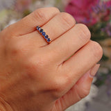 Ellibelle Jewellery Antique Victorian Sapphire 18ct Gold Six-Stone Ring