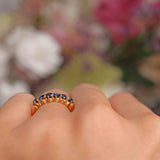 Ellibelle Jewellery Antique Victorian Sapphire 18ct Gold Six-Stone Ring
