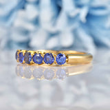 Ellibelle Jewellery Antique Victorian Sapphire 18ct Gold Six-Stone Ring
