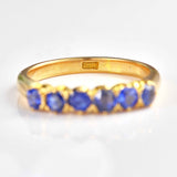 Ellibelle Jewellery Antique Victorian Sapphire 18ct Gold Six-Stone Ring