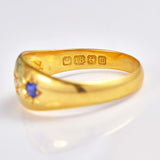 Ellibelle Jewellery Antique Victorian Sapphire & Diamond 18ct Gold Gypsy Ring