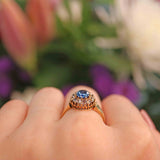 Ellibelle Jewellery Antique Victorian Sapphire & Old-Cut Diamond Cluster Ring
