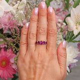 Ellibelle Jewellery Antique Victorian Style Amethyst Cabochon & Rose Gold Ring