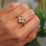 Ellibelle Jewellery Antique Victorian Style Opal & Ruby 9ct Gold Ring